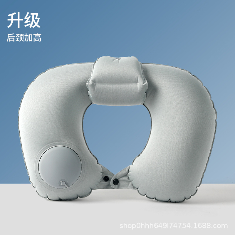 Almohada inflable, almohada para el cuello portátil de viaje, almohada en forma de U inflable, almohada para el cuello de tres tesoros de viaje, almohada para el avión
