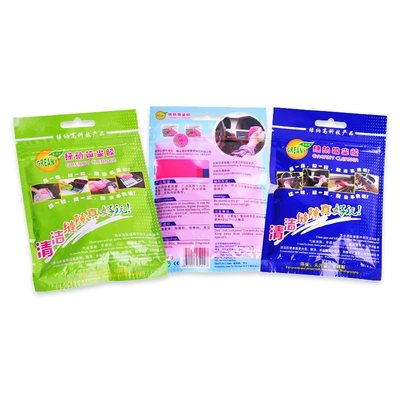Environmental protection dust removal glue Crystal cleaning gel pregnant and baby can use car interior dust removal mud keyboard gap cleaning soft glue (Təmizləyici gel) - green-na-vacuum-glue-bag-80g-random-color-or-customized-blue
