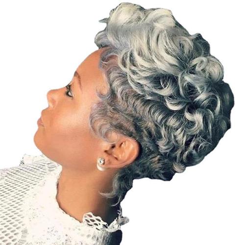 European and American short curly hair wig for women synthetic fiber headgear