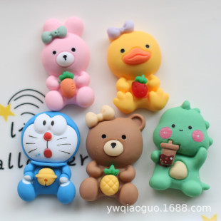 Cartoon resin accessories storage box water Cup patch diy cream glue beauty material bunny bear