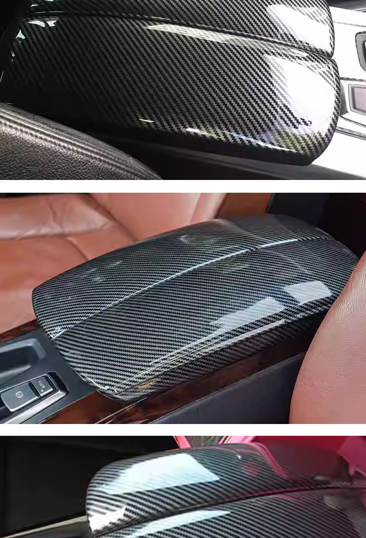 Suitable for BMW 3 Series, 5/7 Series, X5, X6 modified carbon fiber pattern car interior accessories, armrest box pad cover protective cover