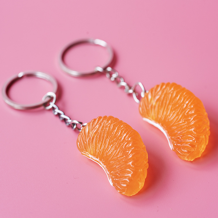 simulation Orange Orange flap Key buckle fruit Key buckle Pendant knapsack Pendant automobile Key chain gift