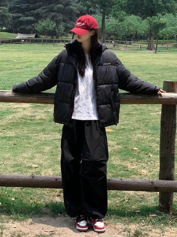 情侣款面包服时尚连帽棉服女2025年冬季新款洋气棉衣外套棉袄女装|undefined