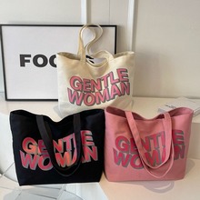 泰国Gentlewoman大字母印花帆布包包2024新款质感休闲手提单肩包