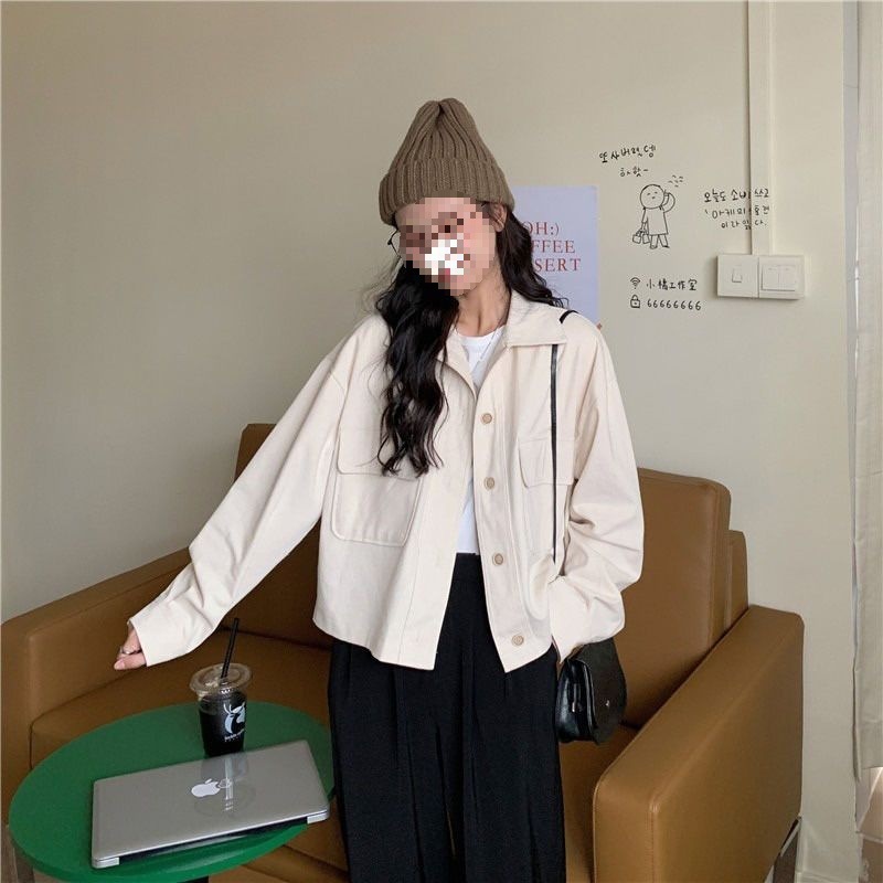 长袖工装外套女薄款春装新款韩版学生休闲夹克宽松百搭短款上衣|undefined
