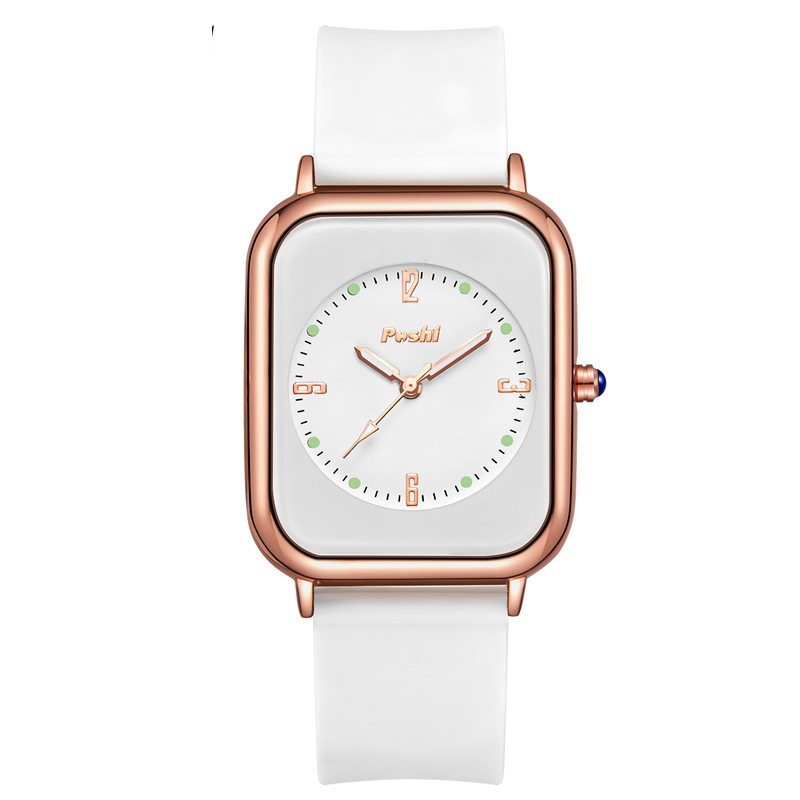 POSHI nuevo reloj de mujer de moda de mujer simple nicho temperamento estudiante hombres y mujeres de cuarzo electrónico pequeño reloj cuadrado