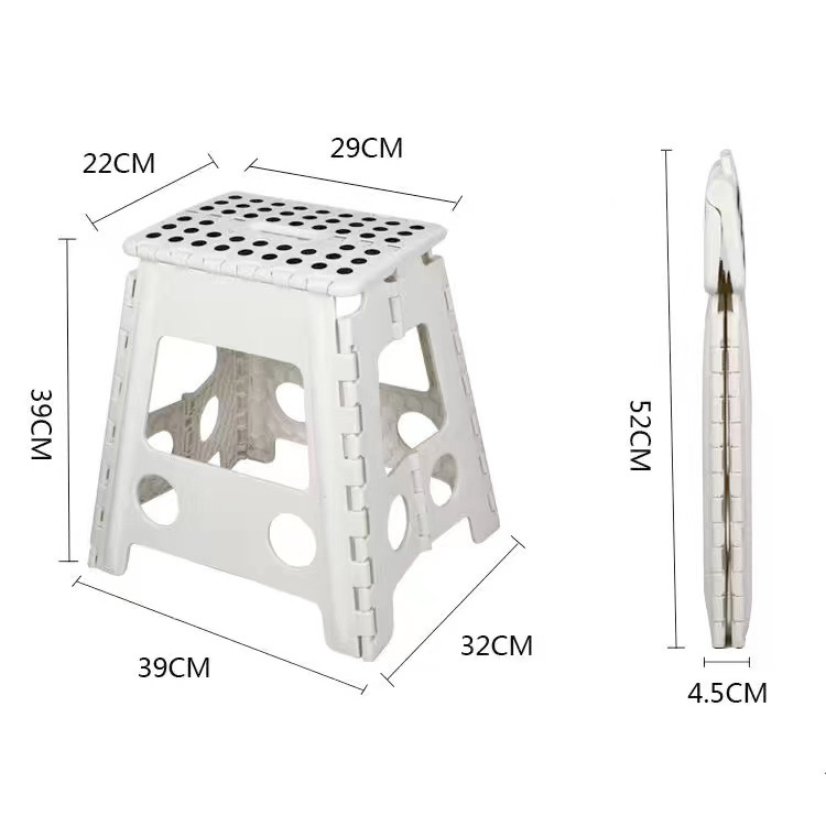 Taburete de plástico reforzado, taburete plegable ligero, banco de comedor para interior y exterior.