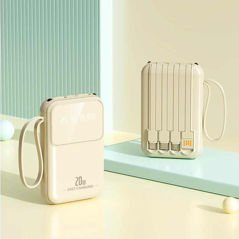 クロスボーダー卸売り自帯線充電宝20000ミリアンペア大容量携帯移動電源プレゼントカスタムロゴ|undefined