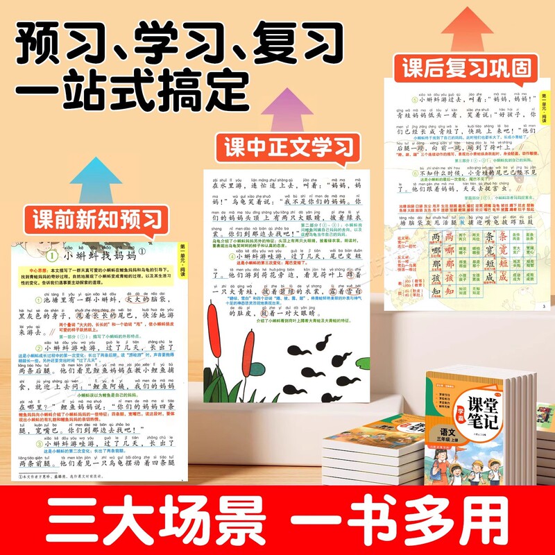 2025年教室ノート 1～6年生用 上下巻 中国語 数学 英語 クラスプレビュー 同期教科書 原文付き|undefined