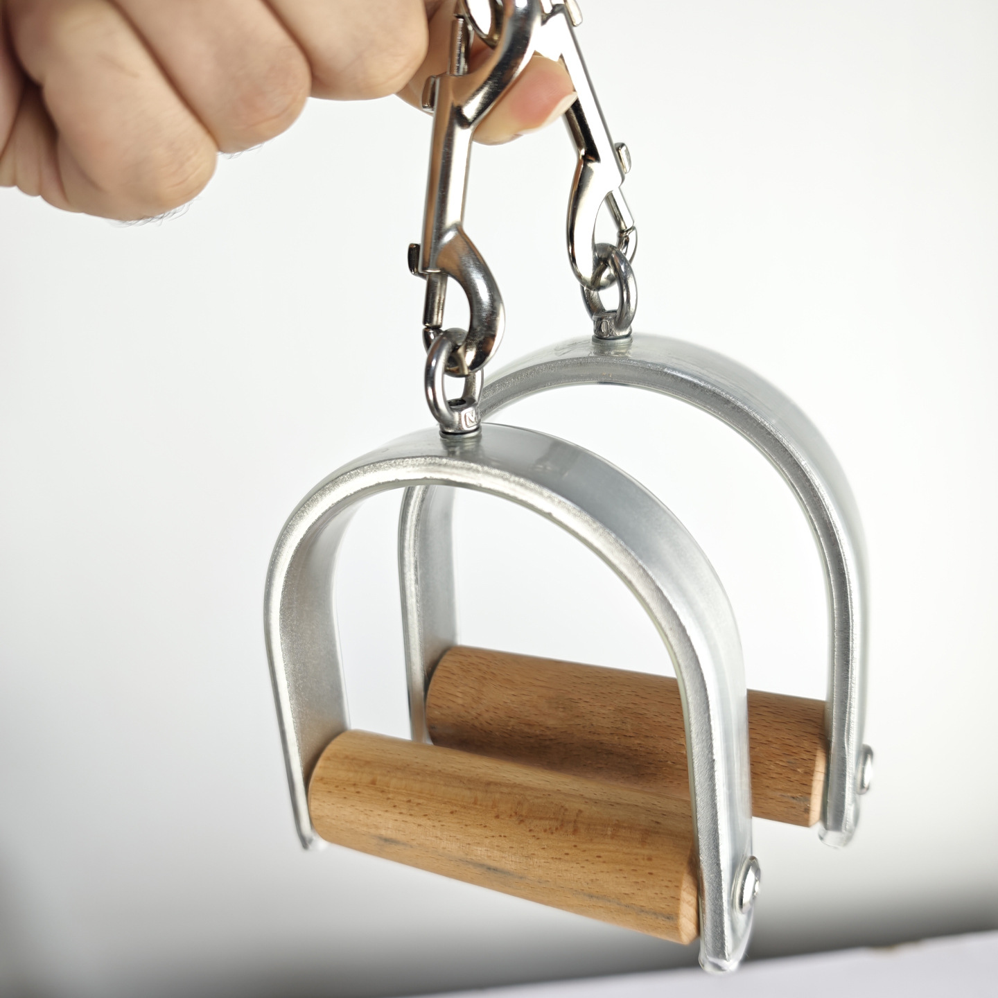 Classical Pilates Handles, Semi-Circular Metal Handles, Aluminum Woodhandles, Pilates Equipment Handles