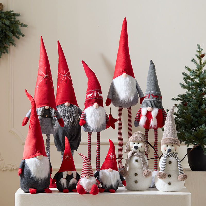Cross-border New Products Large Telescopic Rod Old People Christmas Faceless Goblin Doll Shopping Mall Home Scene Decoration