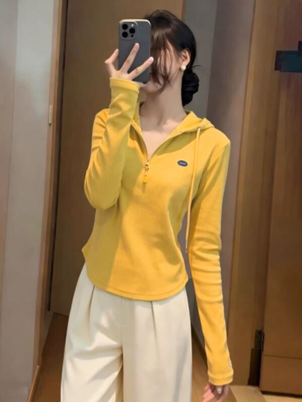 Simon Lainer High-End Half-Zip Pullover Hooded Sweatshirt for Women, 2026 New Autumn and Winter Fashion Stylish Trendy Simon Lainer High-End Half-Zip Pullover Hooded Sweatshirt for Women, 2026 New Autumn and Winter Fashion Stylish Trendy
