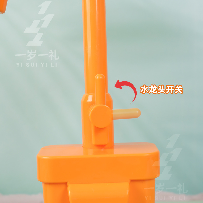 Grifos eléctricos juguetes de agua circular a través de la simulación de la casa cocina lavabo de verduras de madera mesa de comedor lavavajillas de apoyo