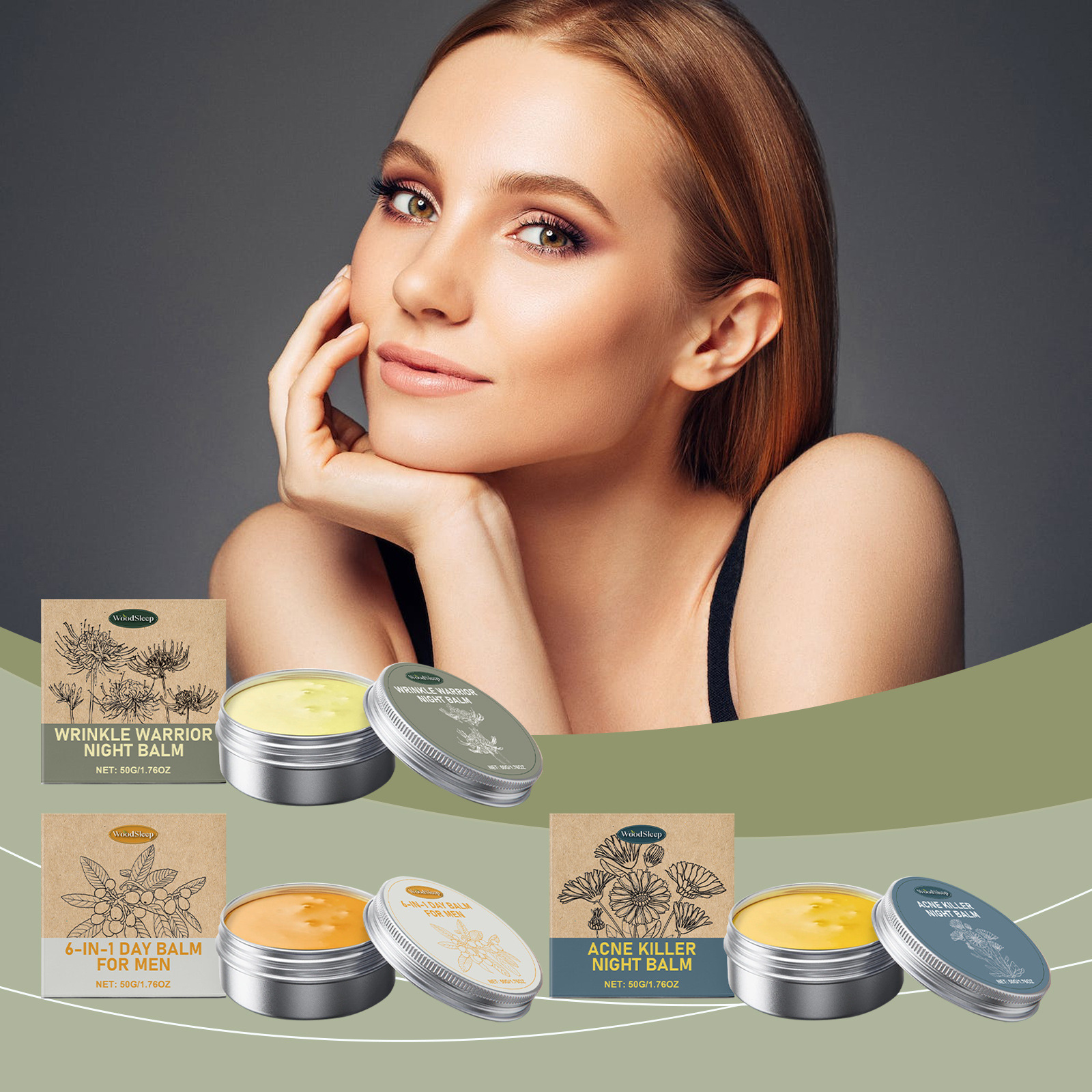Woodsleep Acne Clearing Night Cream, Conditioning, Moisturizing, Refreshing, Hydrating, Gentle Face Cream