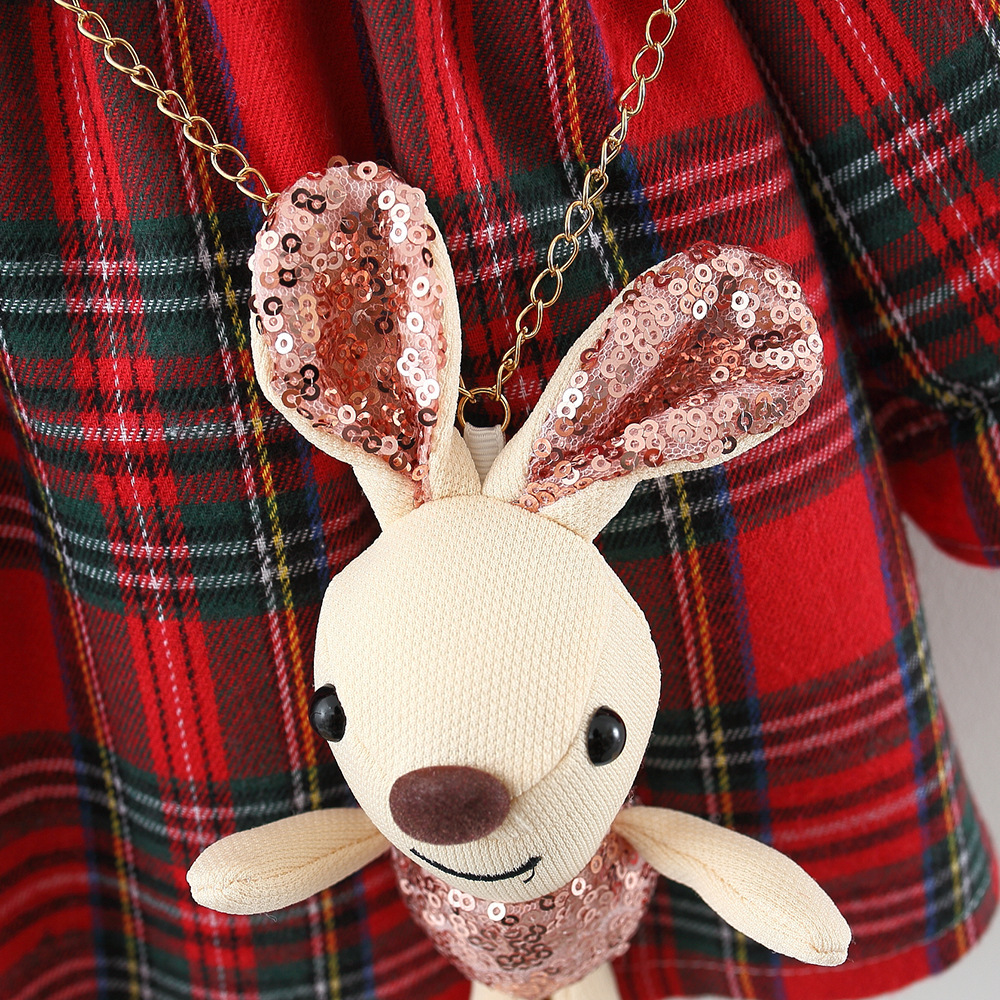 Abito a maniche lunghe scozzese da ragazza di Natale nuovo autunno Edizione coreana Colletto a polo per bambola per bambini in cotone Piccolo_voghion.com