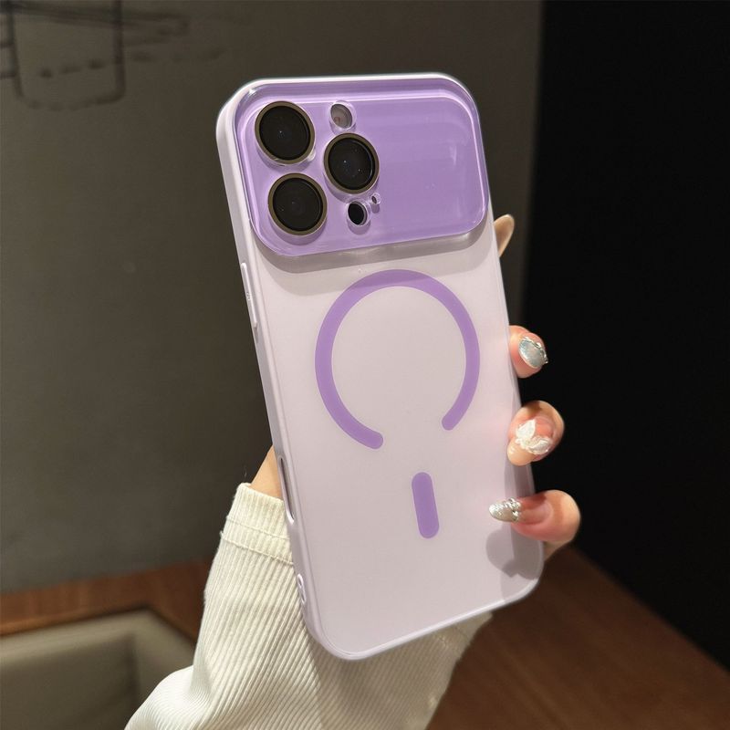 适用苹果17PROMAX肤感磨砂磁吸手机壳iPhone16马卡龙大视窗镜头膜|undefined