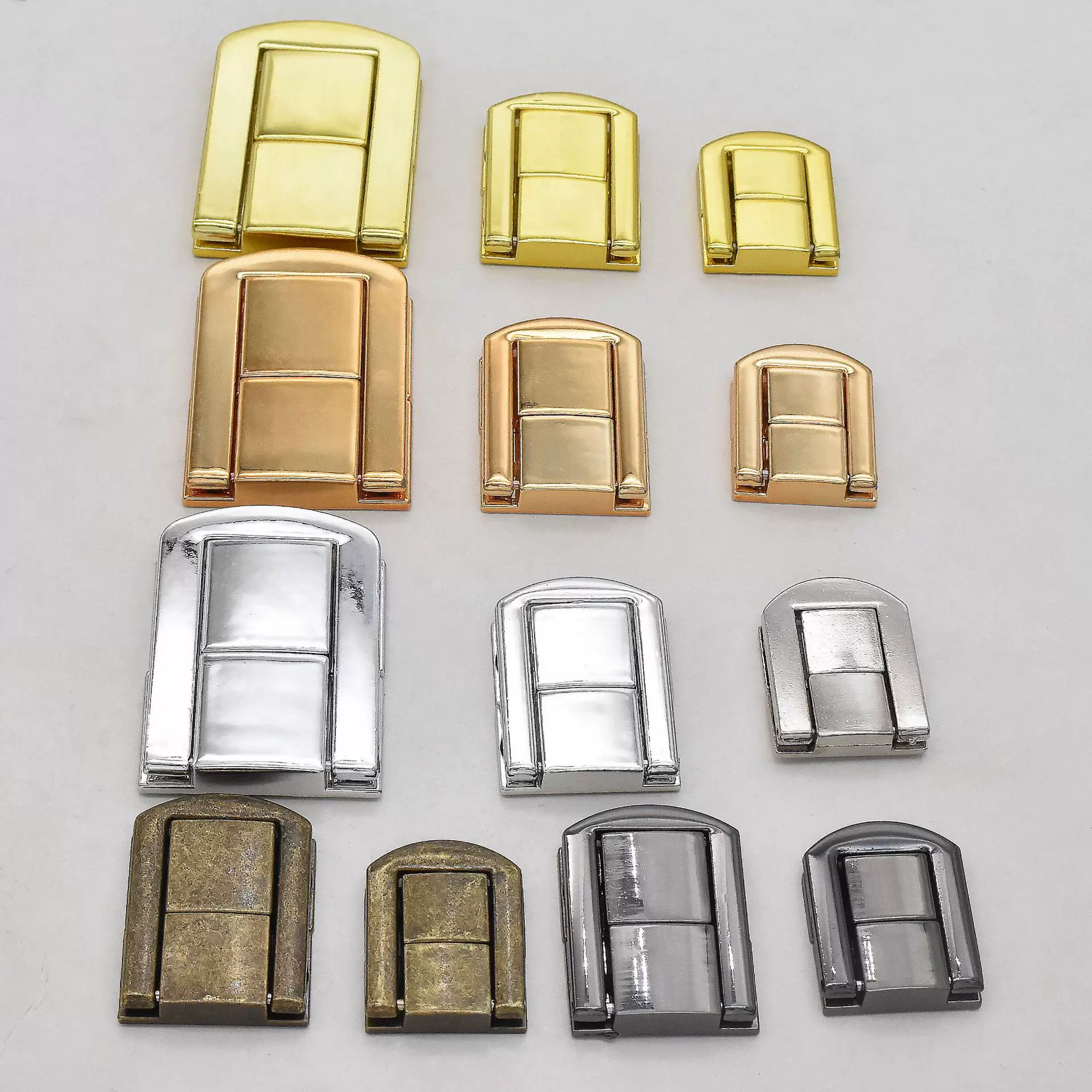 仿古锌合金高端木盒小号金中号金大号金箱包日字扣箱扣锁扣太平扣