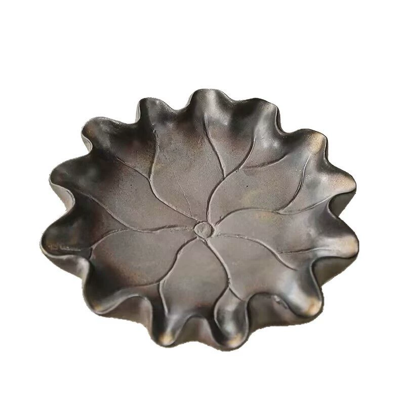 Rough ceramic minimalist creative ceramic teapot warmer drying tray water-storing Chinese vintage teapot doily small tea tray