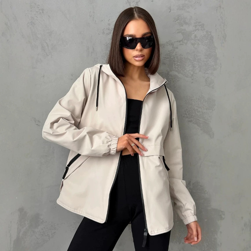 Cross-Border 2026 Amazon Women's Zip-Up Hoodie Outdoor Hiking Raincoat Jacket with Hood Spring and Autumn Windbreaker Cross-Border 2026 Amazon Women's Zip-Up Hoodie Outdoor Hiking Raincoat Jacket with Hood Spring and Autumn Windbreaker
