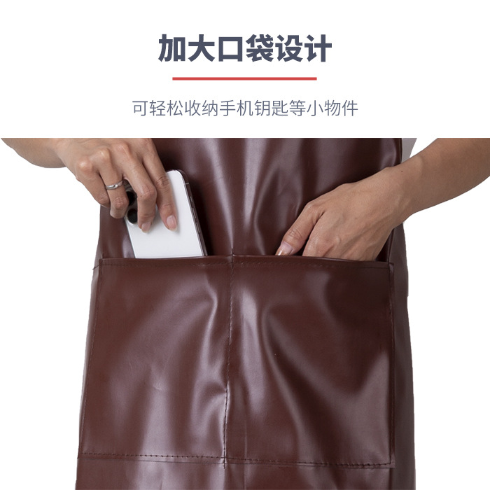 Impresión nueva moda doble correa de hombro de cuero suave delantal impermeable a prueba de aceite hogar cocina restaurante leche tienda de té guardapolvos para mujeres