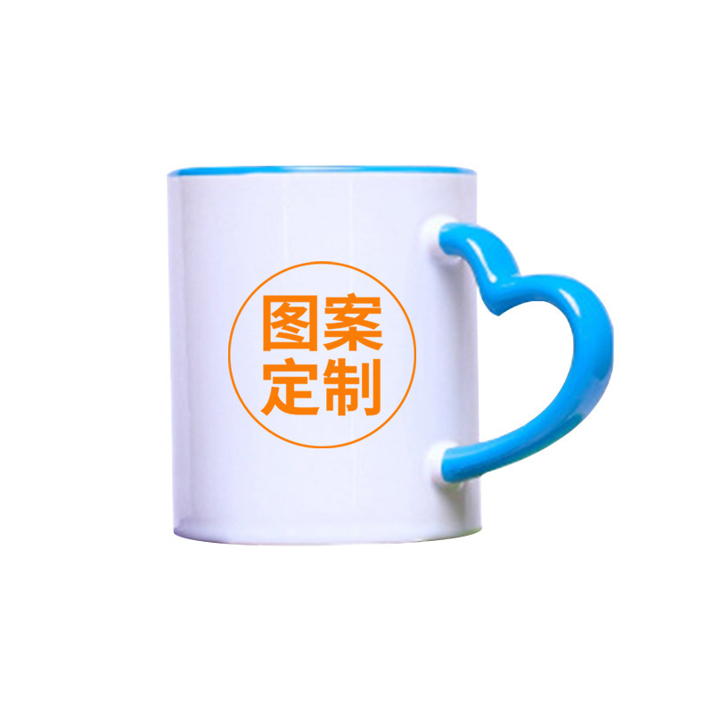 La taza de cerámica de doble color llega a la imagen para imprimir el patrón del logotipo, la transferencia térmica de regalos publicitarios, el color interior personaliza el negocio del color. image 6