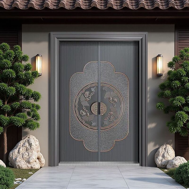 Chengdu Custom-Made Villa Cast Aluminum Double-Door Entry Anti-Theft Door, Household Four-Door Main Entrance Door for Self-Built Houses
