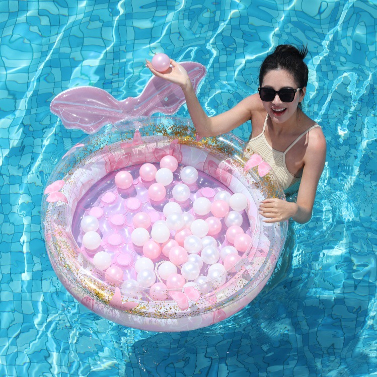 Piscina de sirena de ensueño doble anillo piscina infláble mariposa piscina de luz de luna espesa PVC hogar bebé de verano image 8