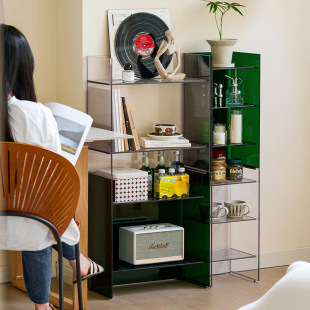 Nordic living room sofa side cabinet acrylic storage cabinet floor storage rack simple bathroom cabinet cosmetics display rack