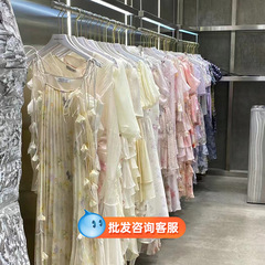 夏の新花柄スカートスカートドレス女性の夏のハイエンドロングスカート広州 13 ライン婦人服バッチ供給