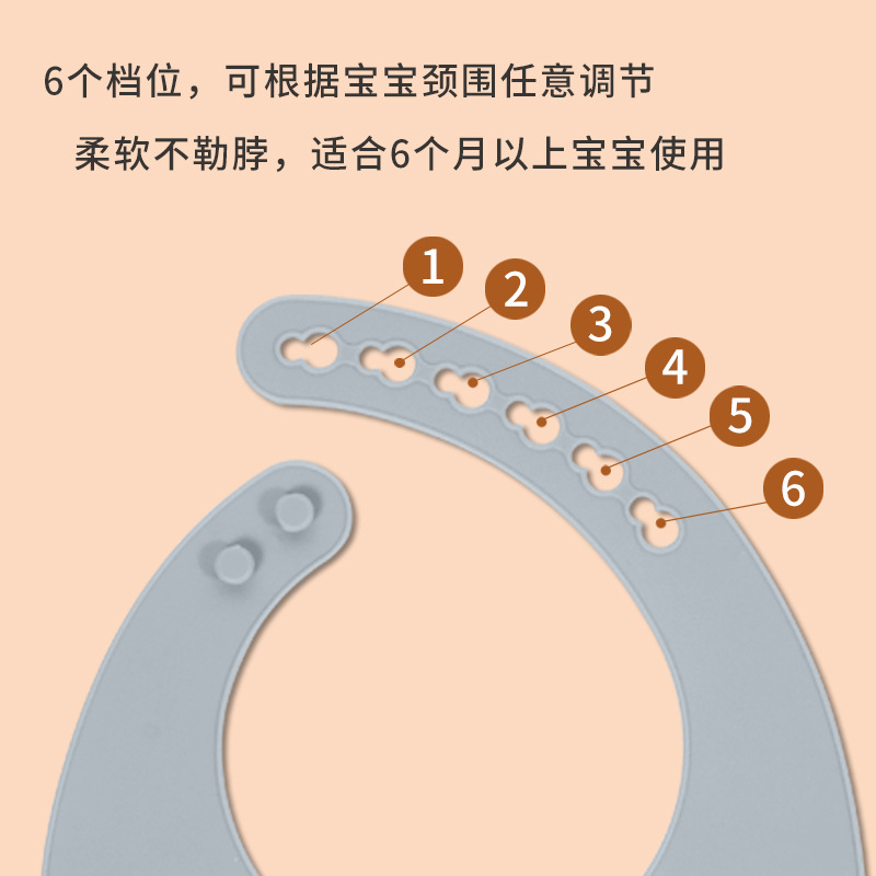 嬰兒食品級硅膠圍兜柔軟方便清洗多檔位調節高品質餵養餐具3件套