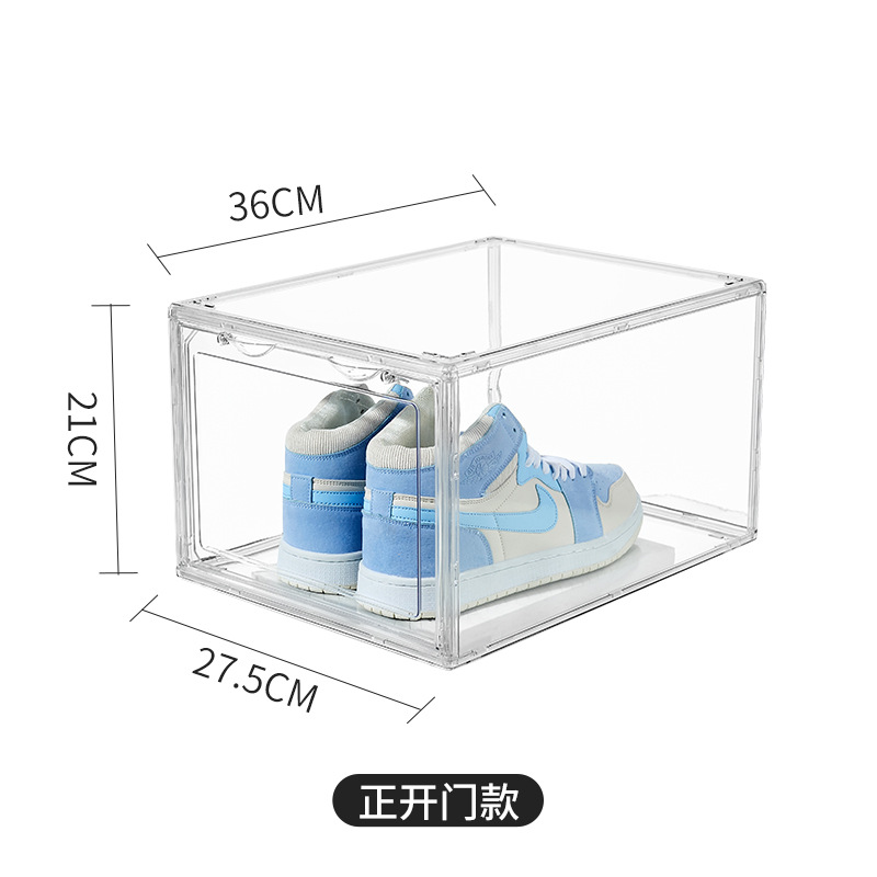 Caja de zapatos transparente de seis lados transparente de 360 ° caja de libros transparente caja de almacenamiento transparente