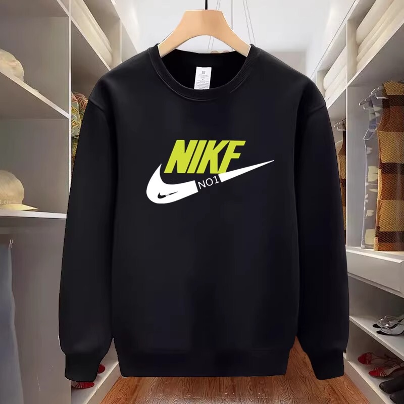 Outlet Brand Sweatshirt for Men, Spring and Autumn Season, Fleece-Lined, Warm Long-Sleeve Top, Loose Fit, Versatile Casual Inner Wear