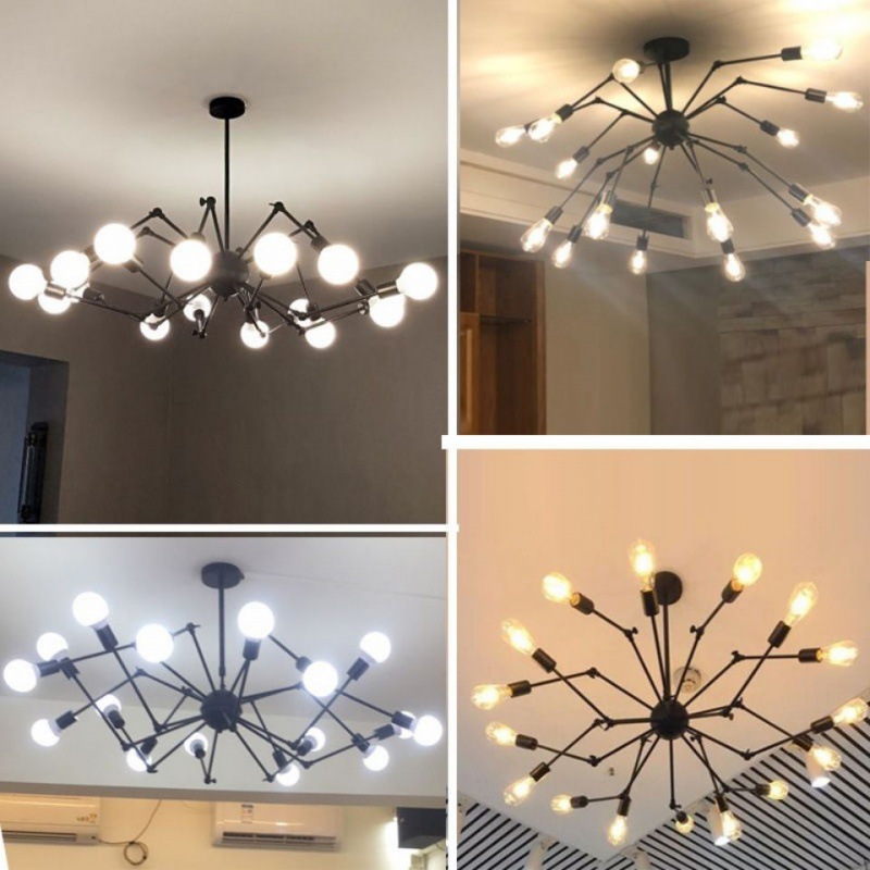 理發店吊燈發廊超亮複古工業風創意個性鐵藝服裝店燈蜘蛛裝飾燈