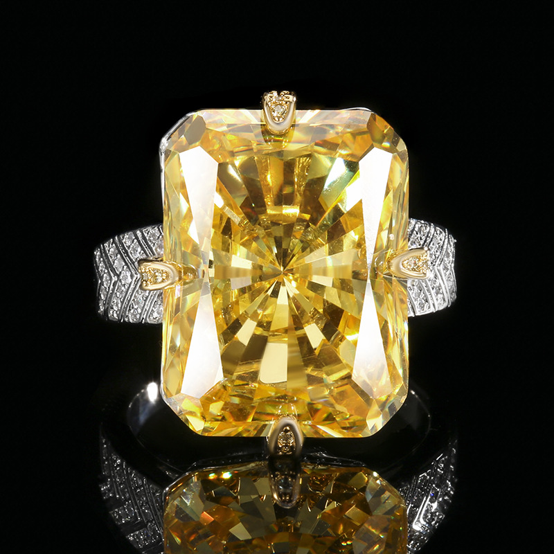 Otoño e invierno nuevo estilo Zhuangsheng conjunto de joyas Reden corte de diamante amarillo conjunto de colgante piedra principal 15*20 al por mayor