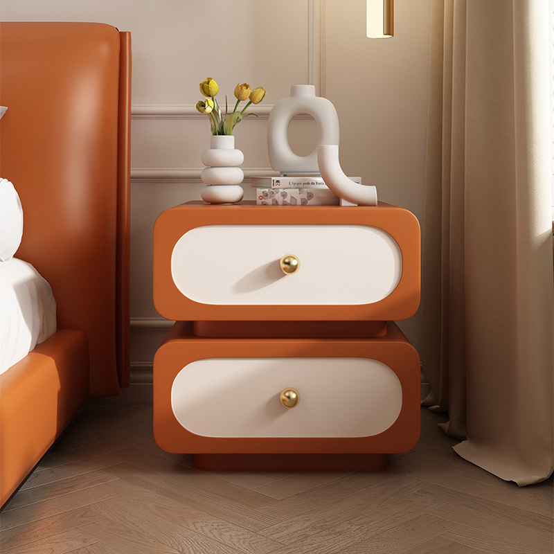 Moderno estilo francés armario de viento crema dormitorio hogar ligero de lujo de madera sólida cabecera simple cabecera de cuero negro