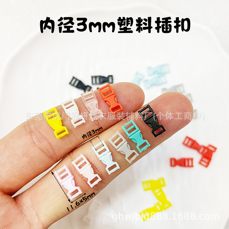Inner diameter 3mm super mini buckle for doll bag buckle backpack button bjd accessories small cloth small size plastic buckle
