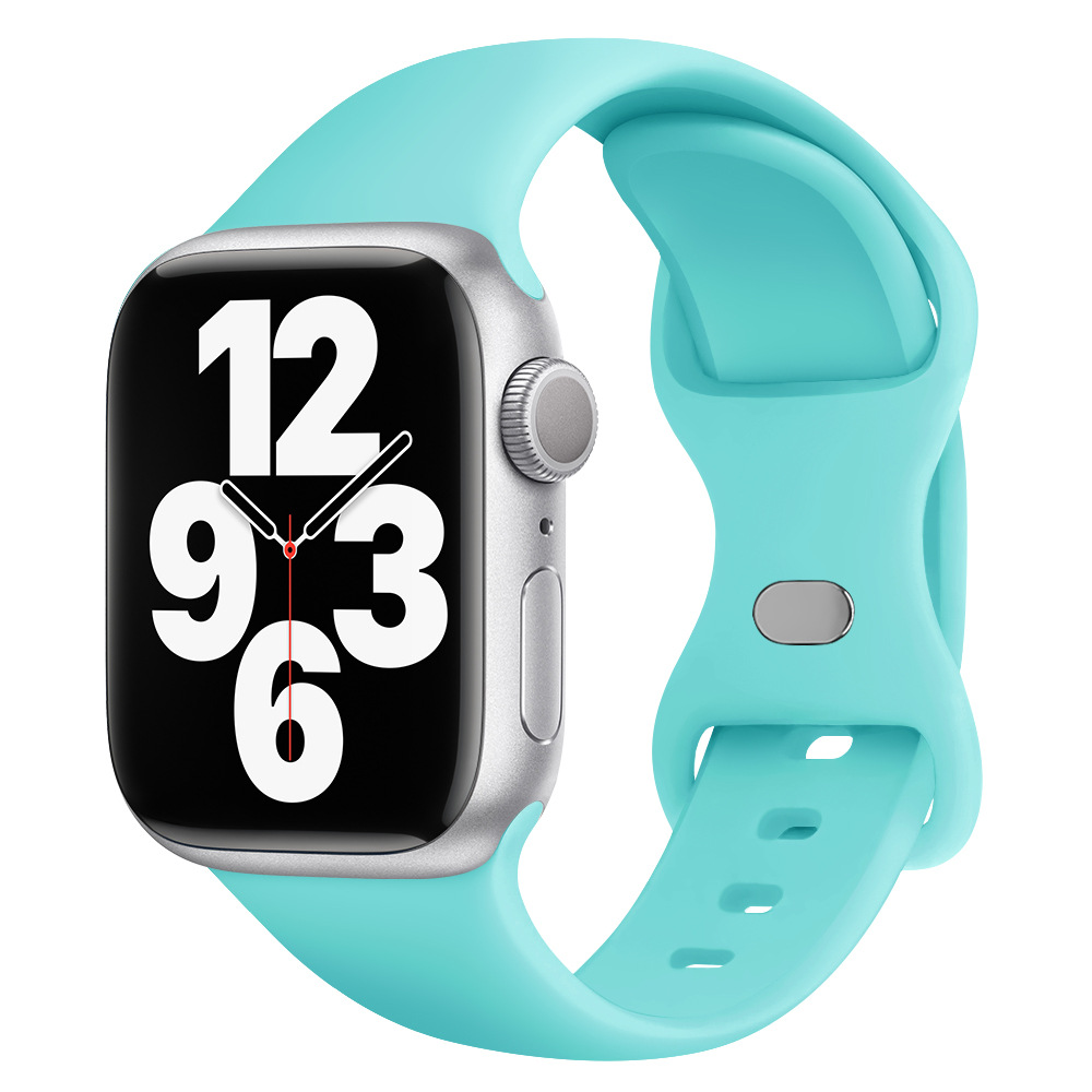 Aplicable AppleWatch Butterfly Buckle Silicone Deportivo correa de reloj Iwatch9876 generación / se inteligente