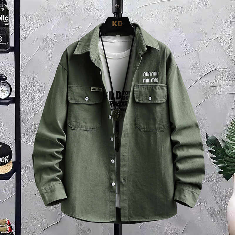 Spring and Autumn Men's Cotton Long Sleeve Shirt Retro Casual Loose Fashionable Workwear Shirt Jacket Men's Clothes Spring and Autumn Men's Cotton Long Sleeve Shirt Retro Casual Loose Fashionable Workwear Shirt Jacket Men's Clothes