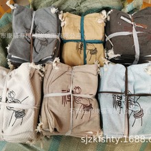 加厚款文玩袋粗麻中麻紫檀星月佛珠手串抛光袋双层内衬绒料15*19