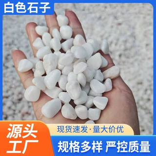 鹅卵石白色石子碎石庭院铺路装饰白石头 枯山水造景白砾石石子