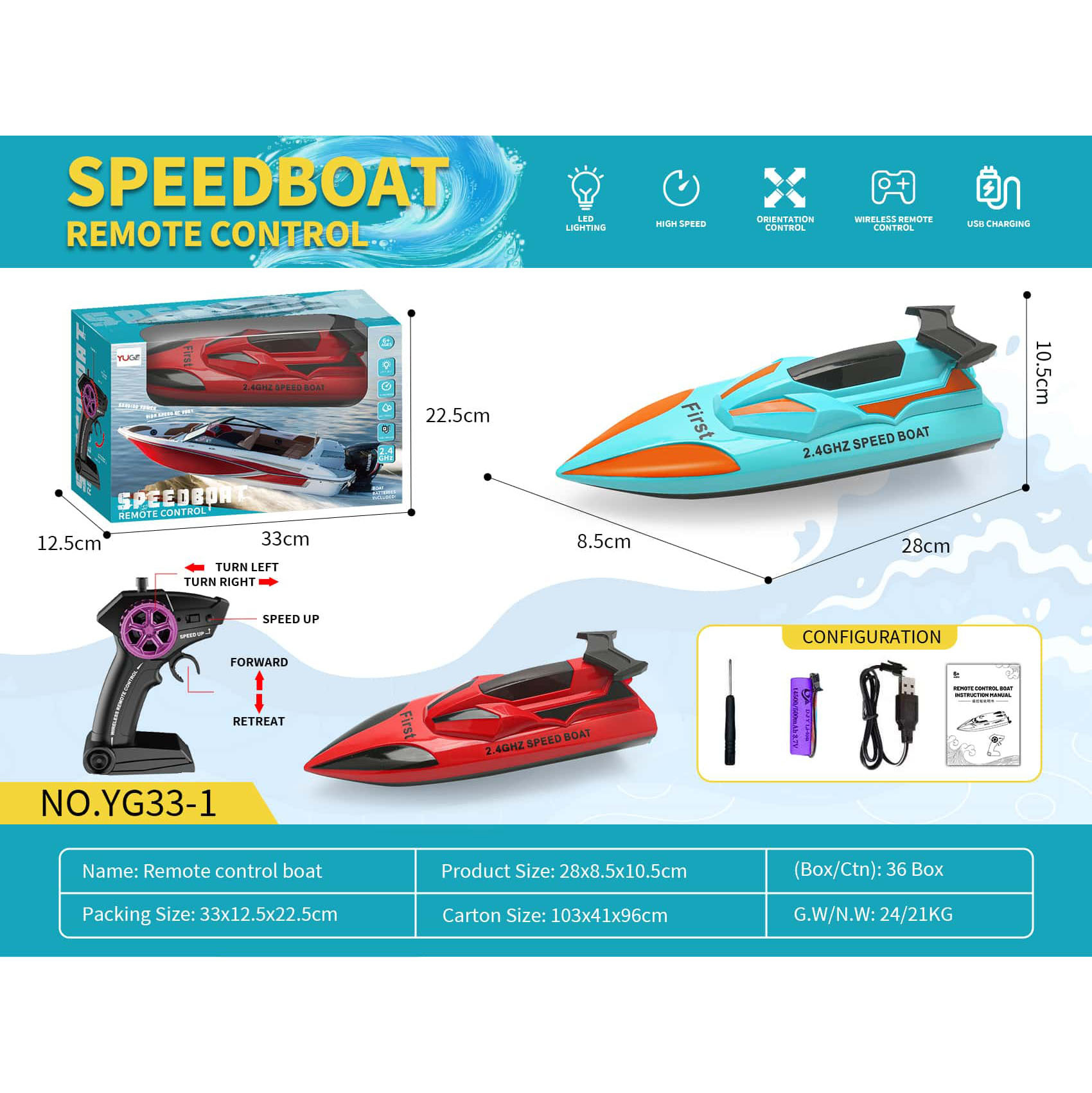 Transfronterizo de alta velocidad remota 2.4G juguetes de control remoto acuático de doble hélice niños inalámbricos barco eléctrico de control remoto