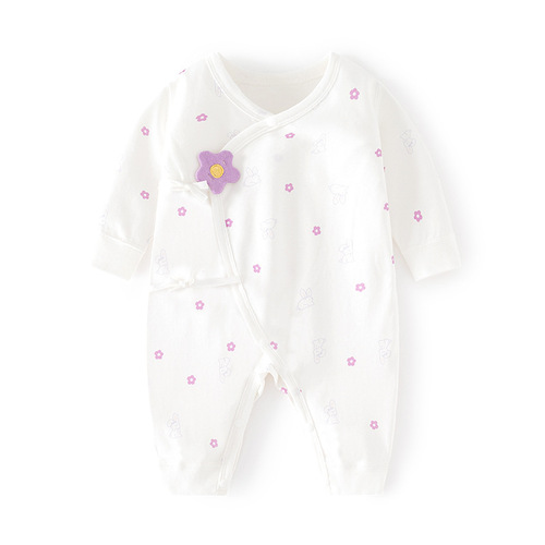 Newborn onesie baby boneless harem autumn and winter pure cotton newborn monk suit romper suit Velcro baby clothes