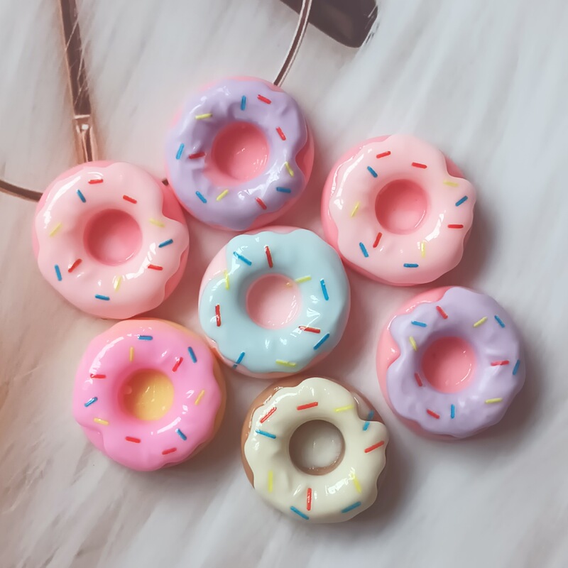 Cartoon Thickened Donut Bright Resin Accessories DIY Cream Glue Mobile Phone Shell Headwear Hairpin Garment Accessories