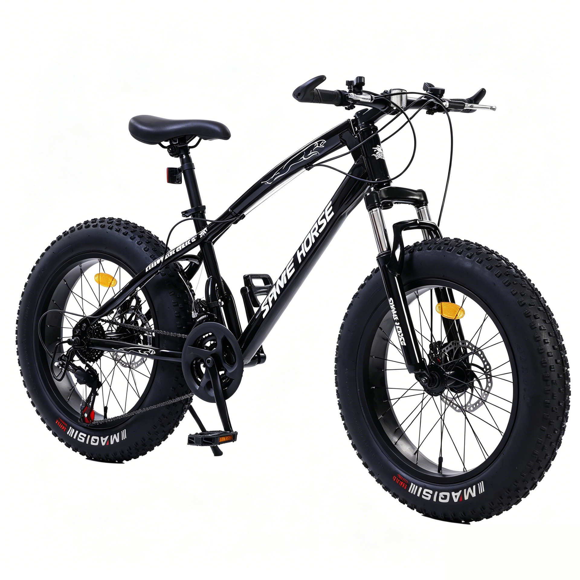 Todoterreno moto de nieve con neumáticos gordos de 20 pulgadas 4.0 neumáticos anchos, doble freno de disco, bicicleta de alta emisión de carbono, bicicleta de montaña todoterreno de velocidad variable