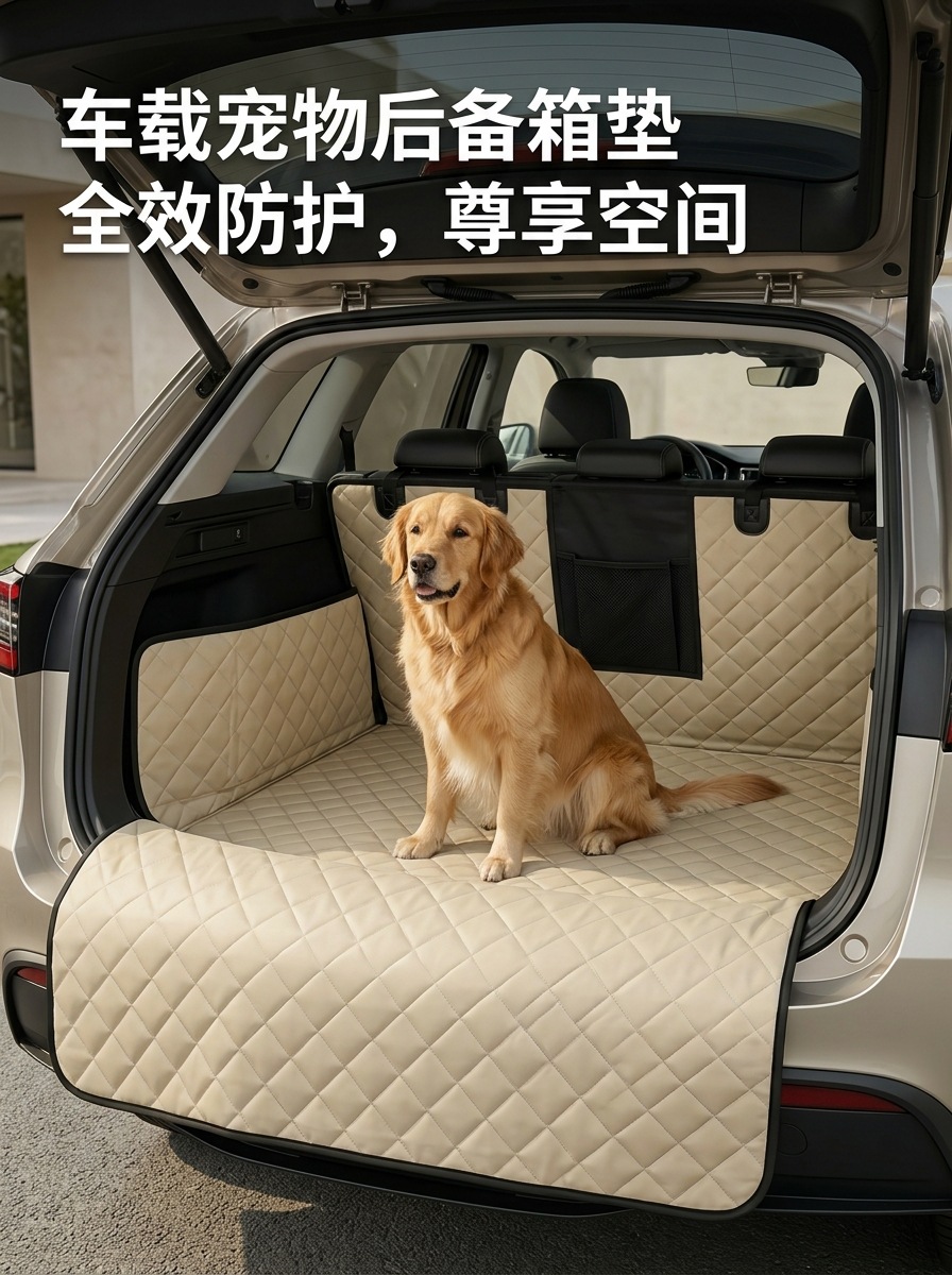 Car pet mat made of Oxford fabric, waterproof, dirt-resistant, non-slip, anti-stain, portable and easy to store, universal trunk mat for various car models