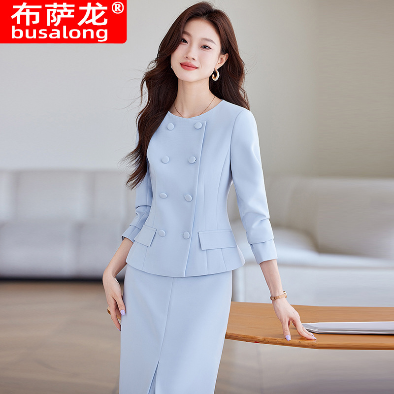 2025 New Bucason Women's Long Sleeve Professional Suit Skirt Formal Suit Interview Sales Work Clothes 6621 2025 New Bucason Women's Long Sleeve Professional Suit Skirt Formal Suit Interview Sales Work Clothes 6621