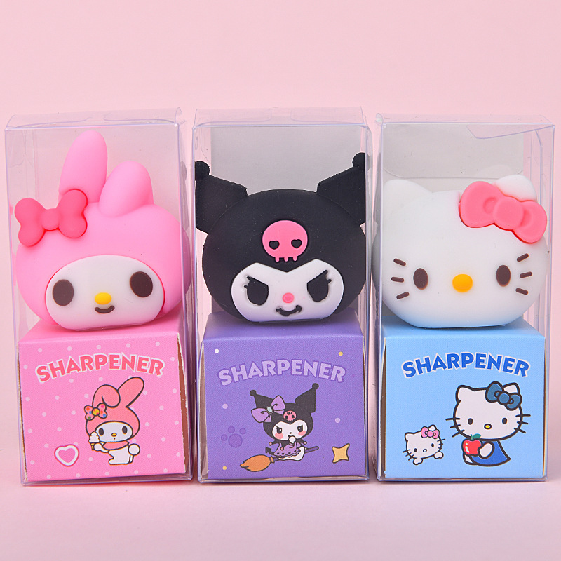 Creativo lindo Sanrio dibujos animados estudiantes bolígrafo afilador lápiz bolígrafo estudiantes primarios y secundarios papelería premios al por mayor