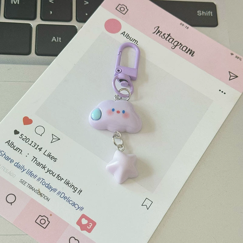 Брелок cute мультяшный рюкзачок-подвеска, держатель карточки, лёгкий подарок (жёлтый/синий/фуксия/фиолетовый)