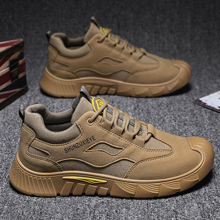 Canvas Shoes Men's 2025 Spring New Breathable Dirty Resistant Men's Shoes Casual Sports Workwear Shoes Men's Lightweight Labor Shoes