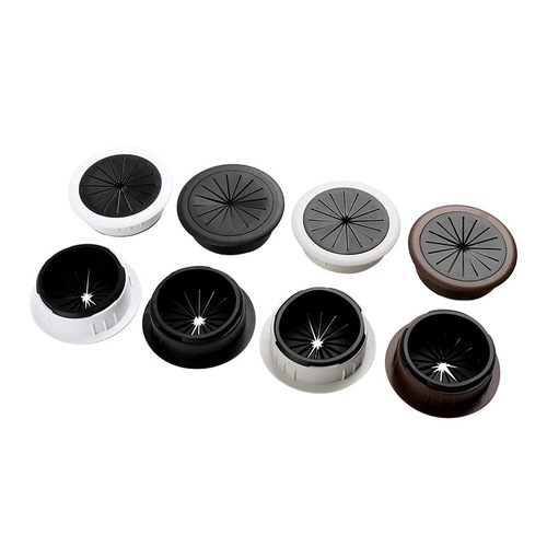 Computer desk wiring box office conference table cable hole cover wiring box round thickened plastic dustproof cable box cover
